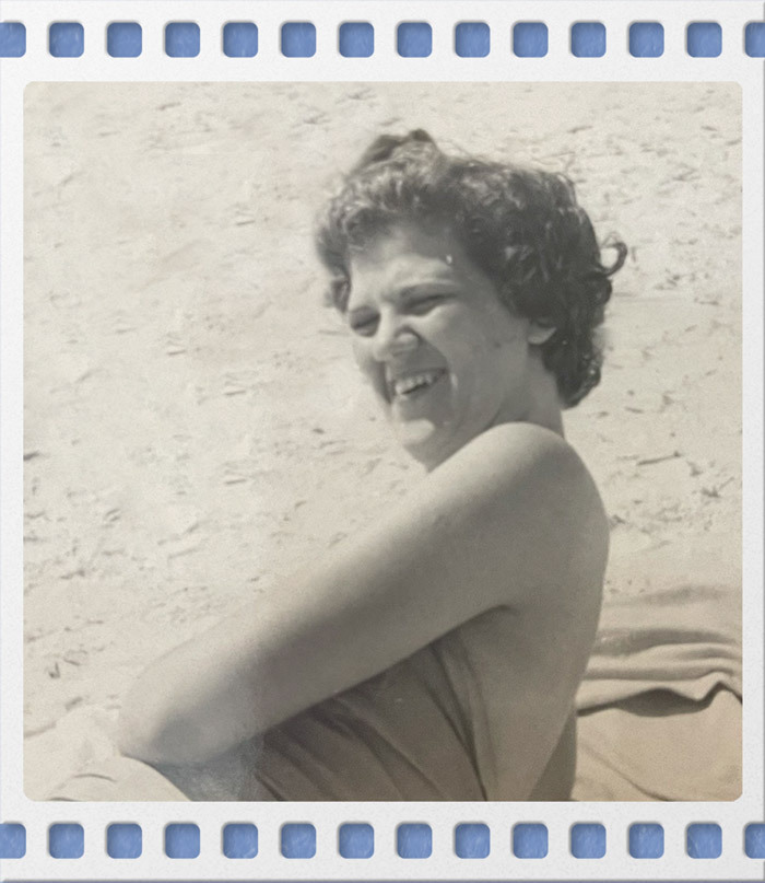 Janice Hart on the beach